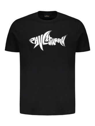 Paul & Shark Shark graffiti-print cotton T-shirt - men - Cotton - L - Black