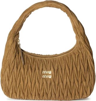 Miu Miu Wander Extra-Large Matelassé Suede Bags