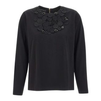 Elena Miro T-shirt - Dames - Longsleeves - Zwart - M - Pailletten - Tops