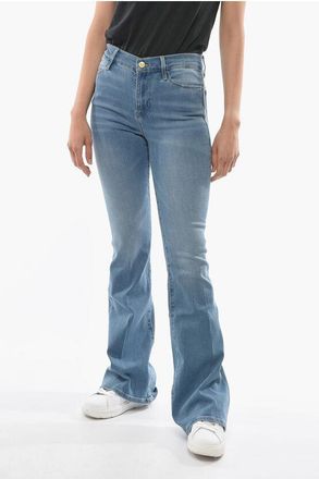 Frame Denim High Waist Flared Jeans with Golden Buttons 26cm size 24