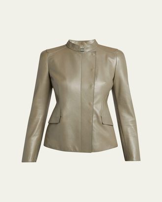 Giorgio Armani Fitted Nappa Leather Jacket