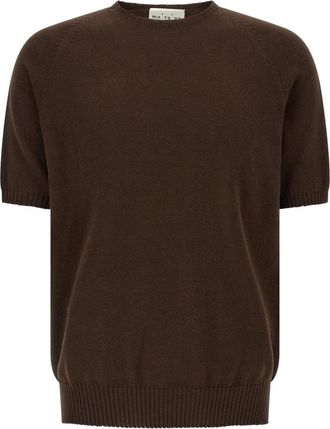 Maryya Katoenen trui met ronde hals - Heren - Ronde hals truien - Bruin - 2XL - Katoen - Truien & Vesten