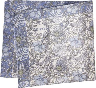 Eton Light Blue Tropical Oxford Silk Pocket Square at Nordstrom