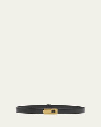 Saint Laurent YSL Skinny Leather Belt