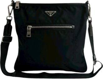 Prada Pre-owned Cross Body Bags, female, Black, Size: ONE SIZE Pre-owned Vintage Leather Cross Body Bag