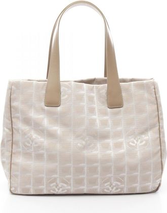 Chanel New Travel Line Leather Nylon Canvas Tote Bag (Pre-Owned)
