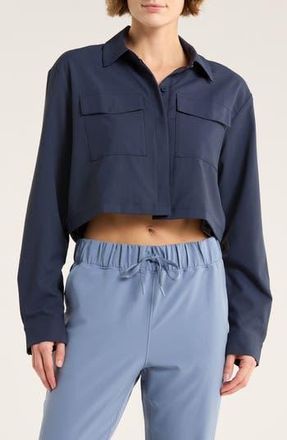 Beyond Yoga Midtown Crop Jacket in Nocturnal Navy at Nordstrom Rack, Size X-Large