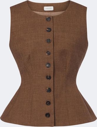 Magda Butrym Chaleco de lana virgen con peplum