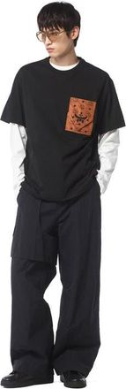 MCM Monogram Patch Pocket T-Shirt in Organic Cotton in Black at Nordstrom, Size X-Large