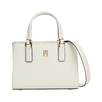Tommy Jeans Mini Bags, female, White, Size: ONE SIZE TH Monogram Crossbody Tote Bag