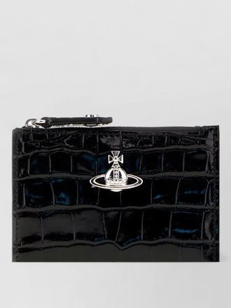 Vivienne Westwood leather coin clutch bag crocodile texture