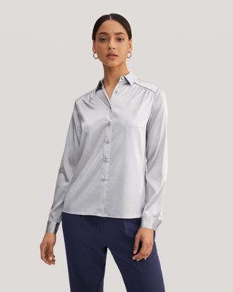 LilySilk Long Sleeves Collared Silk Blouse