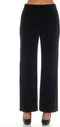 Joseph Ribkoff Velvet Pull On Wide Leg Trouser In Black