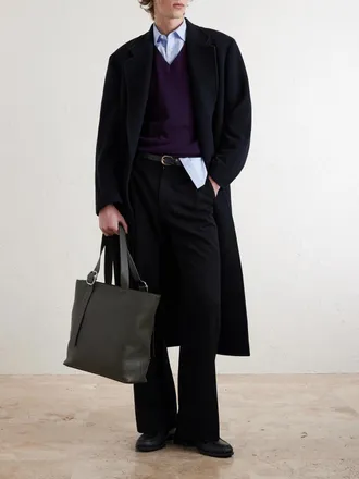 Loewe Loop Logo-Debossed Full-Grain Leather Tote Bag