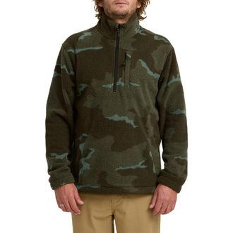 Billabong Boundary Fleece Half Zip Pullover in Military Camo at Nordstrom Rack, Size X-Large