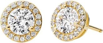 Michael Kors Pendientes de bot&oacute;n con disco pav&eacute; - Accessories - Mujer - Amarillo - ONE SIZE