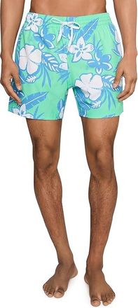 Chubbies The Baja Breezies Green 5.5 (Classic Lined Swim Trunks) Mens Swimwear Teal-pattern Based : 2XL, Polyester/Spandex