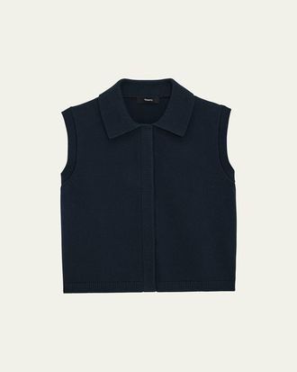 Theory Cotton Zip-Up Vest