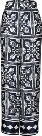 Street One Satijnen broek met print - Dames - Broeken - Veelkleurig - Maat: XS L30 Satijn