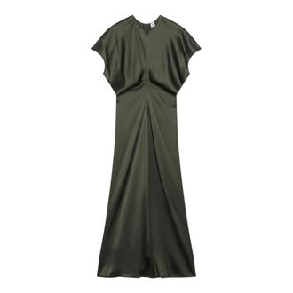 Toteme Slouch Waist Jurk - Dames - Jurken - Groen - Maat: XS Viscose
