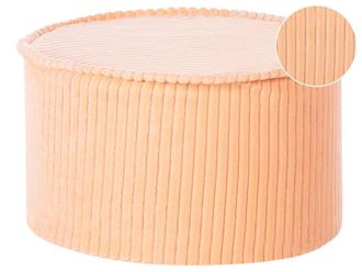 Beliani Puf terciopelo rosa melocot&oacute;n