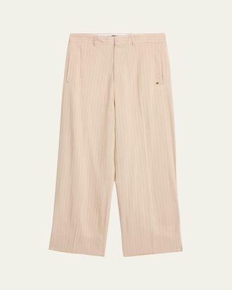Amiri Mens Striped Linen-Blend Tailored Pants
