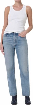 A Gold E 90S Pinch Waist High Rise Straight Jeans In Infinite