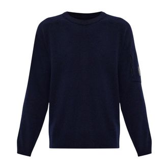 C.P. Company Maglione in lana con tasca sulla manica - - Knitwear - Uomo - Blu - S