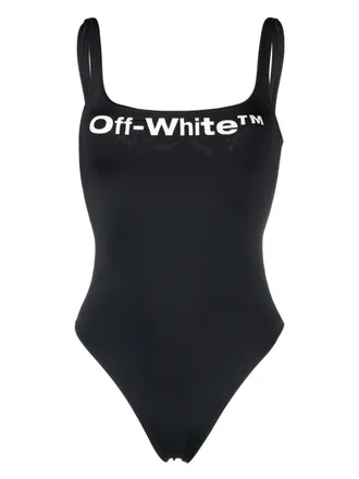 Off-white Badpak met logoprint - Zwart