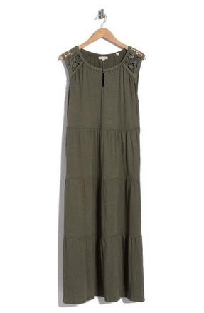 Max Studio Keyhole Sleeveless Maxi Dress in Army at Nordstrom Rack, Size 3 X