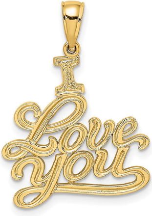 Diamond2Deal 10k Yellow Gold Textured I LOVE YOU Pendant