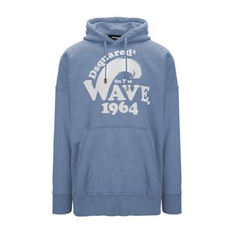 Dsquared2 Hoodies, male, Blue, Size: XL Mens Hoodie with Adjustable Drawstring