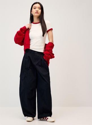 Twik Womens Twill barrel-leg cargo pant