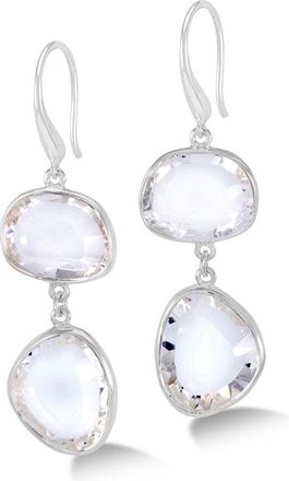 Dower & Hall Rock Crystal Pebble Drop Earrings