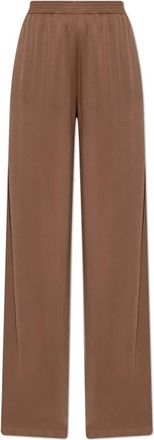 Fabiana Filippi Satijnen Broek met Wijde Pijpen - Dames - Wijde Broeken - Bruin - M - Satijn - Broeken