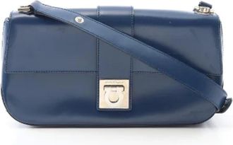 Ferragamo Pre-owned Cross Body Bags, female, Blue, Size: ONE SIZE Pre-owned Leather handbags