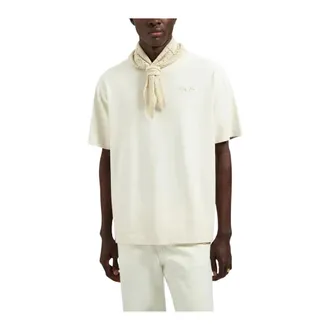 Olaf Hussein Ripstop Applique Relaxed Tee - Heren - Tops - Wit - Maat: L Katoen