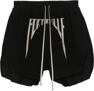 Rick Owens embroidered shorts - men - Polyester/Organic Cotton - 50 - Black