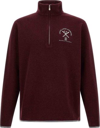 Brunello Cucinelli Burgundy Cashmere High-Neck Sweatshirt