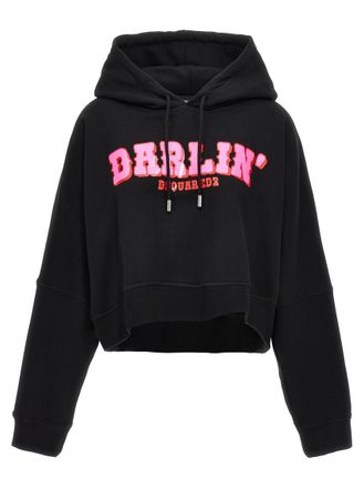 Dsquared2 Black Graphic Hood Sweatshirt