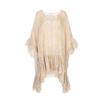 Chlo&eacute; Ruffled Asymmetric Dress - female - Chlo&eacute; - Short Dresses - Multicolor - 2XS - Dresses