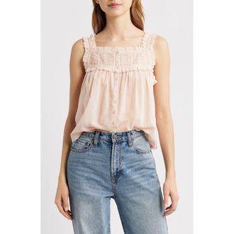 D&ocirc;en Fidella Lace Trim Top in Blush at Nordstrom, Size Xx-Large