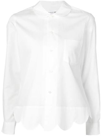 Comme Des Garçons wave trim shirt - women - Cotton - M - White