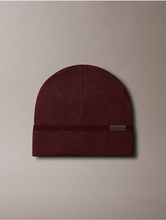 Calvin Klein Mens Birdseye Cuff Hat - Brown