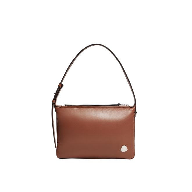 Moncler Vetta Nappa Leather Shoulder Bag, Women, Brown, Size: One Size