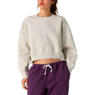 Free People Intercept Crop Sweatshirt in White Heather Grey at Nordstrom, Size Large