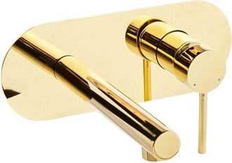 Beliani Beliani - Rubinetto miscelatore da lavabo a parete con maniglia in ottone color oro clavijo