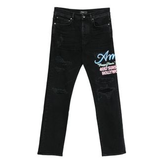 Amiri Distressed Embroidered Jeans