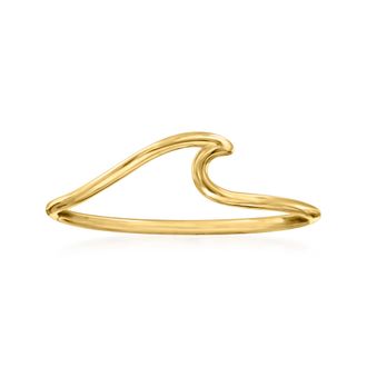 RS Pure by Ross-Simons Italian 14kt Yellow Gold Wave Ring