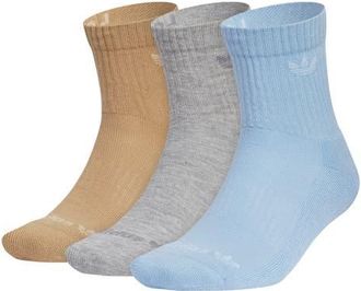 adidas Assorted 3-Pack Trefoil Performance Crew Socks in Brown/Heather Grey/Ash Blue at Nordstrom